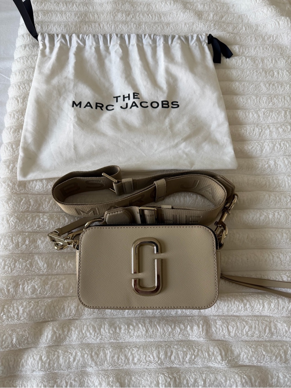 Marc Jacobs Beige Double J Snapshot Crossbody Bag